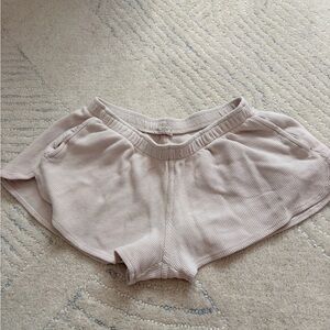 Brandy Melville Waffle Knit Shorts in Blush Pink